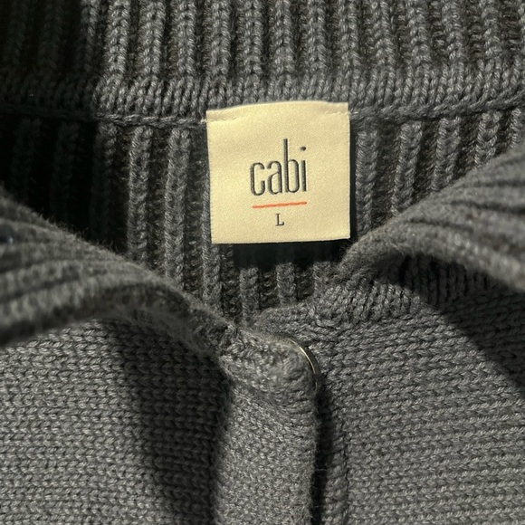 CABI Womens Pursuit Knit Cardigan Size L Blue Ribbed 3/4 Sleeve Sweater #3523 - Picture 5 of 7